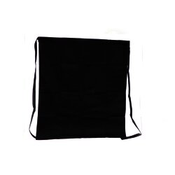 Mandil largo, negro.