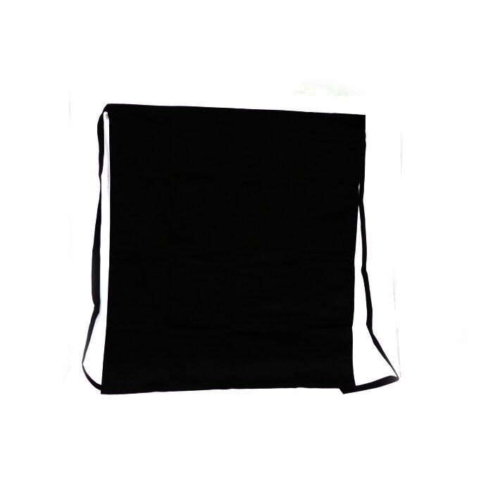 Mandil largo, negro.