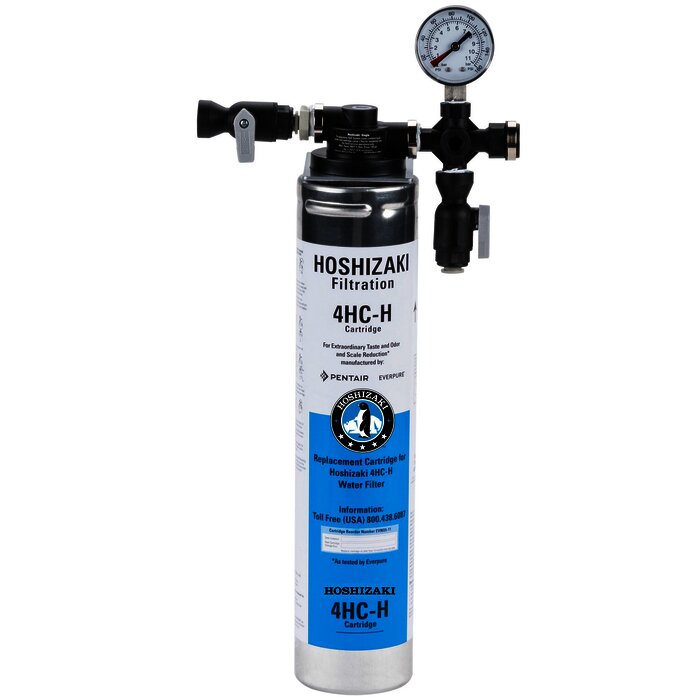 Sistema de filtro de agua simple con colector y cartucho.