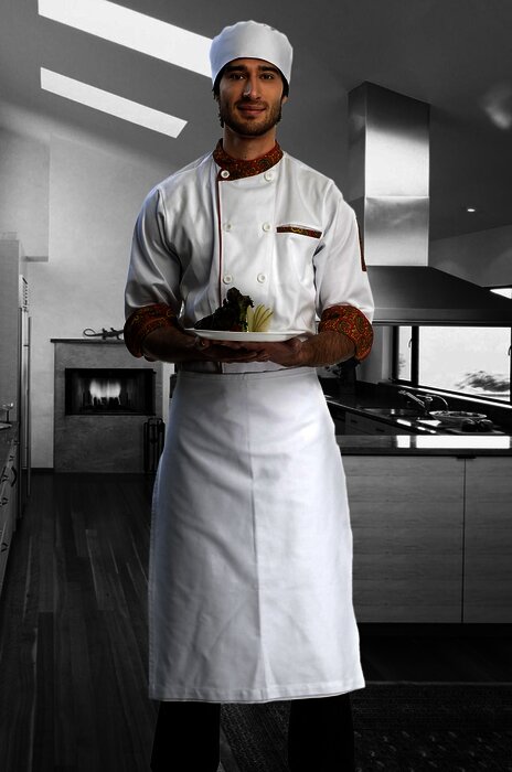 Gorro tipo oriental, blanco.