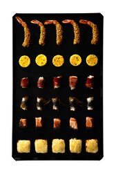 Bandeja lisa antiadherente con lados abiertos.