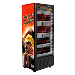 Refrigerador vertical 1 puerta de cristal, 17 pies.