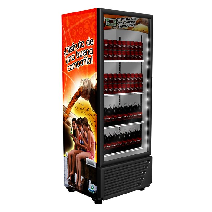 Refrigerador vertical 1 puerta de cristal, 17 pies.