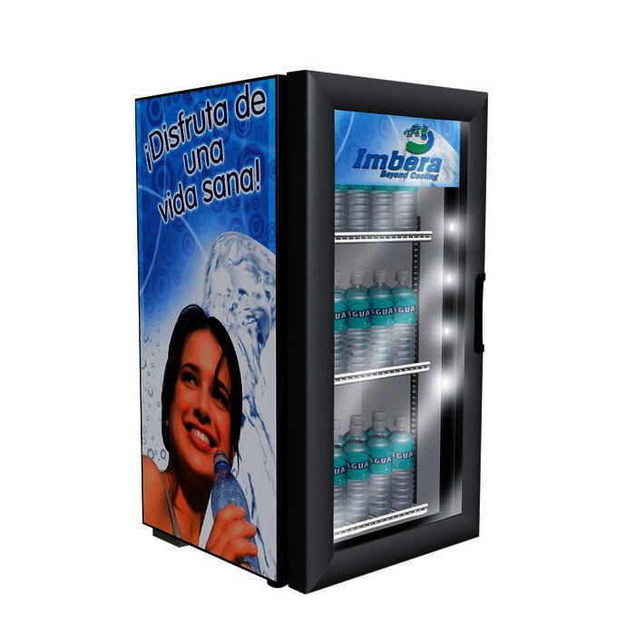 Refrigerador vertical 1 puerta de cristal, 1.5 pies.