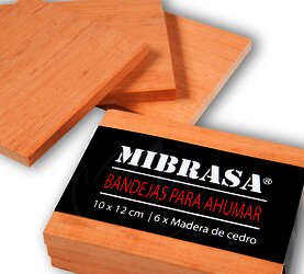 Madera de cedro paquete 6 pz de 10 x 12 cm.