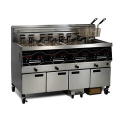 Freidora Evolution eléctrica, 4 cubas.