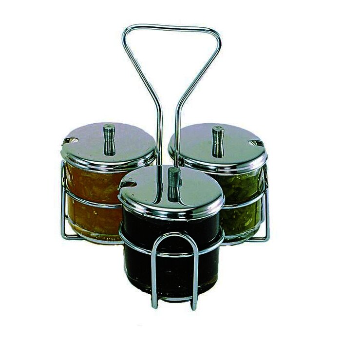 Soporte frasco para condimentos, 3 agujeros.