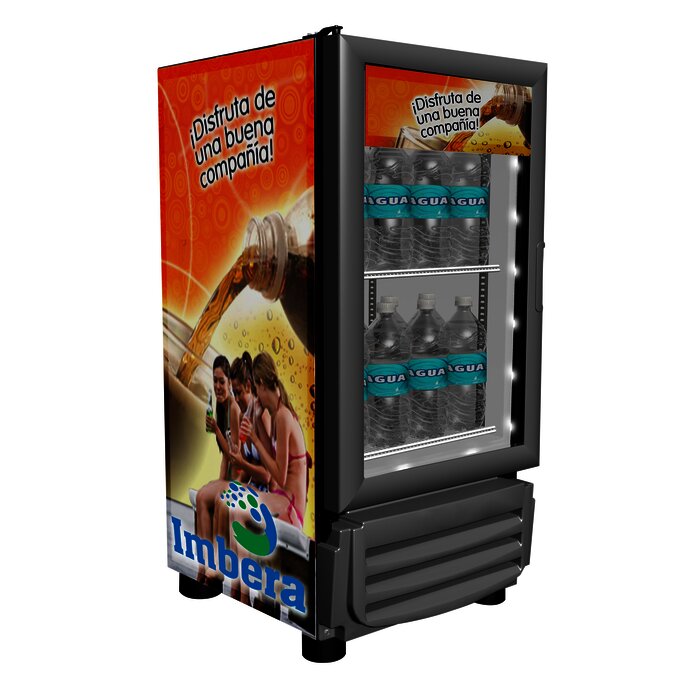 Refrigerador vertical 1 puerta de cristal, 4 pies.