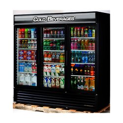 Refrigerador 3 puertas de cristal 72 pies.